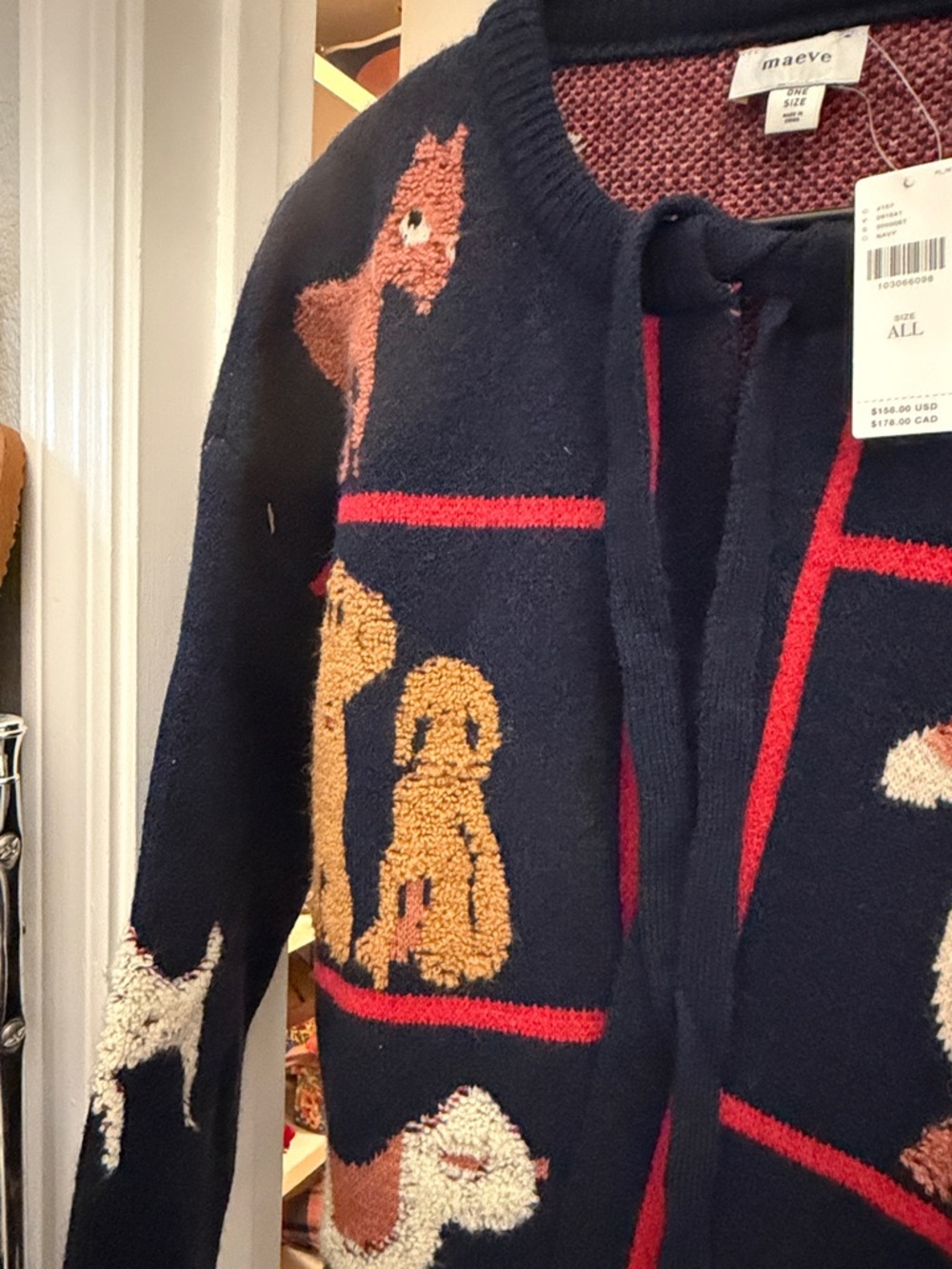 NWT Anthropologie Maeve Dog Tie-Neck Cardigan - Picture 6 of 7